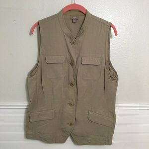 J. Jill Green Button Down Vest
